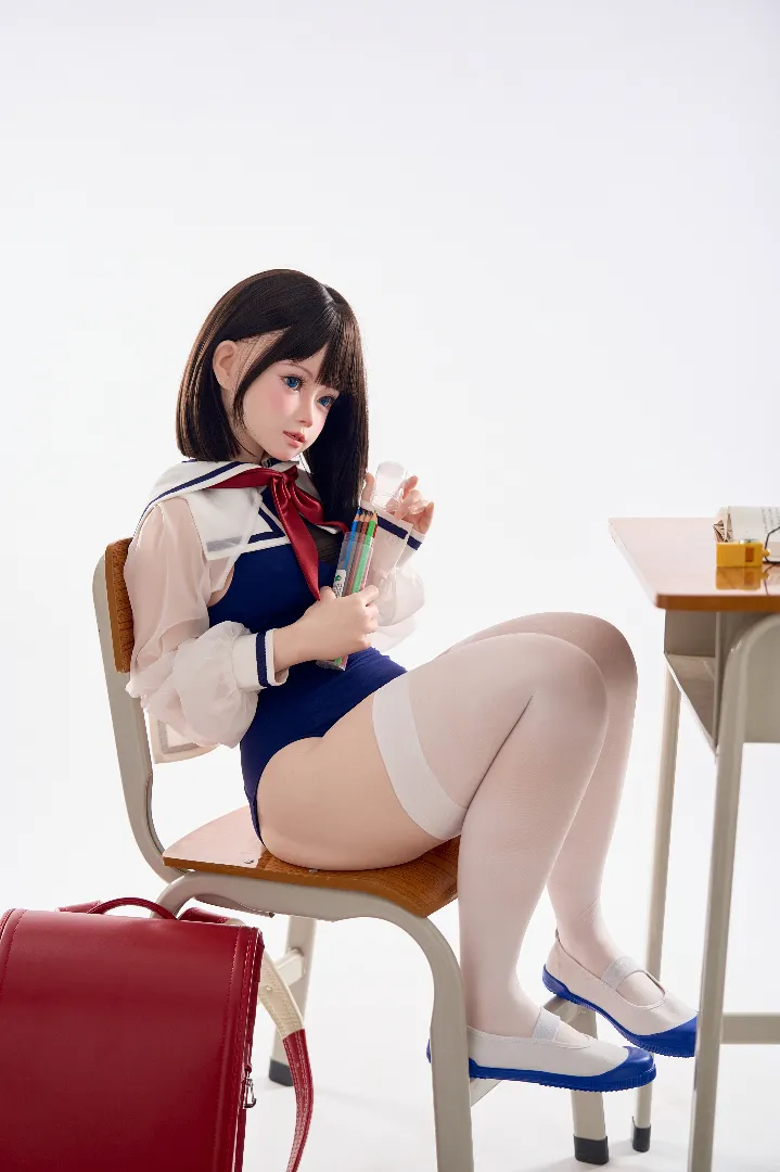 125cm (4ft1) Petite Cup Real Skin Texture Silicone Sex Doll Karin, ROS Head